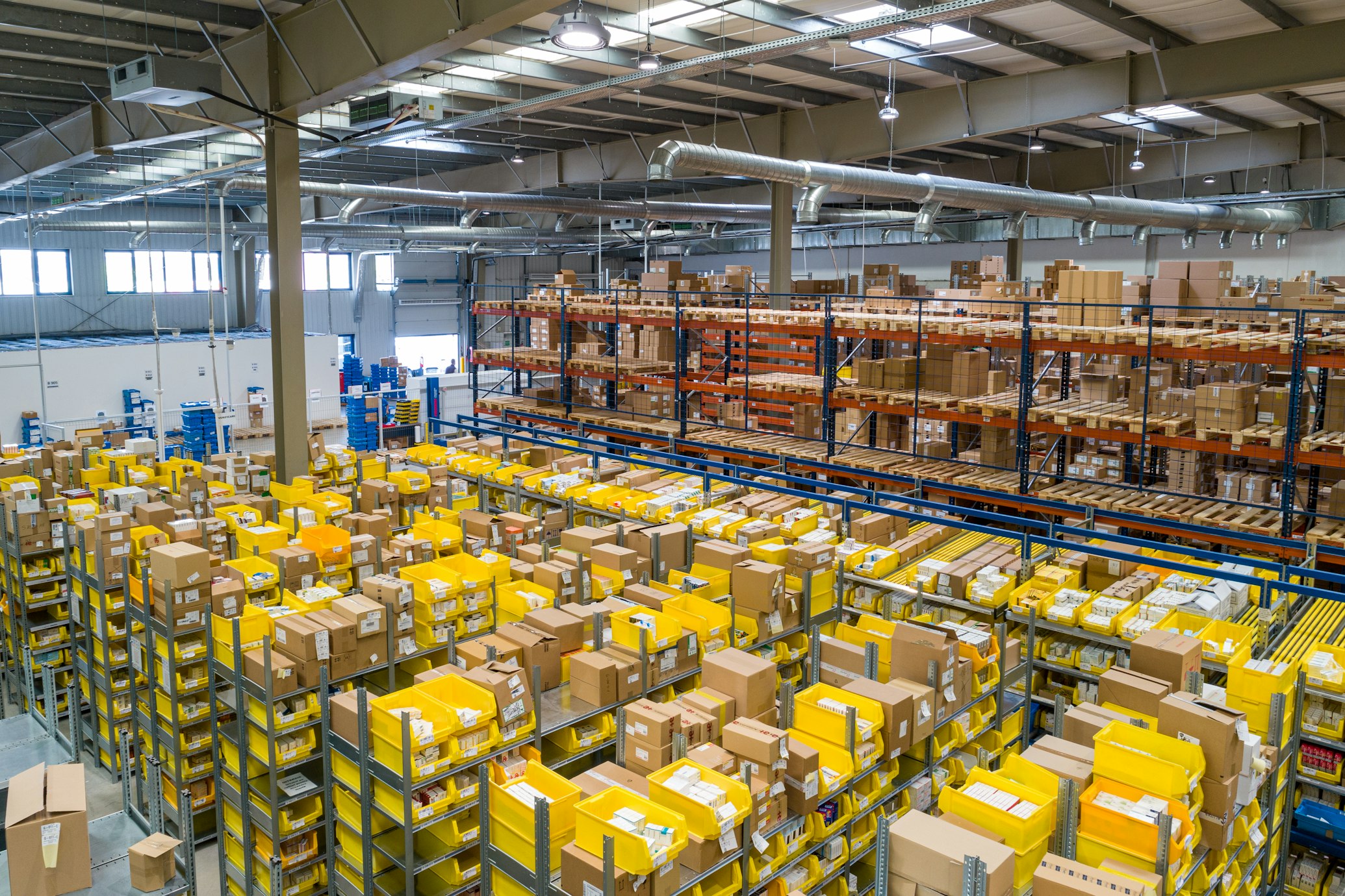 Warehouse worker scanning barcode